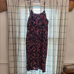 Old Navy Floral Midi Dress - Navy and Pink